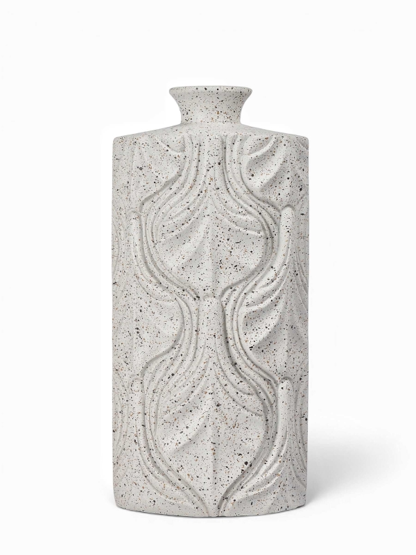 Ваза настольная рельефная с эффектом камня, матовая