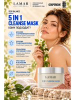 LAMAR PROFESSIONAL 5 IN 1 CLEANSE MASK &mdash; очищающая маска для лица с розовой глиной, 100 мл