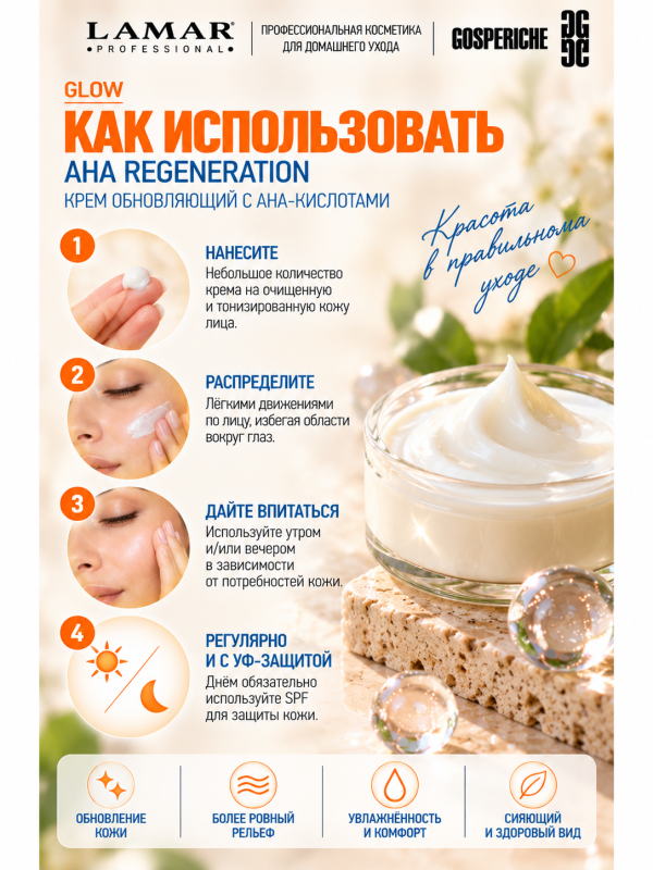 LAMAR PROFESSIONAL AHA REGENERATION &mdash; крем обновляющий с AHA-кислотами и фруктовыми экстрактами, 50 мл