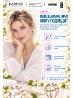 LAMAR PROFESSIONAL MILD CLEANSING FOAM &mdash; пенка для умывания бессульфатная успокаивающая с экстрактом гамамелиса, 150 мл