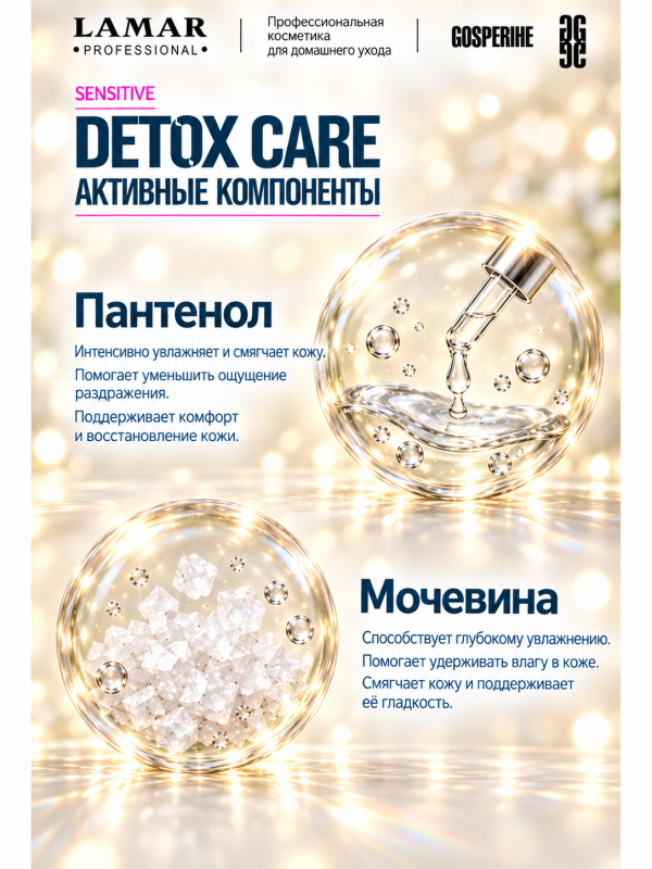 LAMAR PROFESSIONAL DETOX CARE &mdash; тоник-детокс успокаивающий с зелёным чаем и алоэ вера, 200 мл